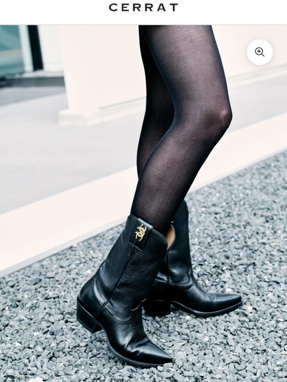 Black Leather Western Ankle Boots